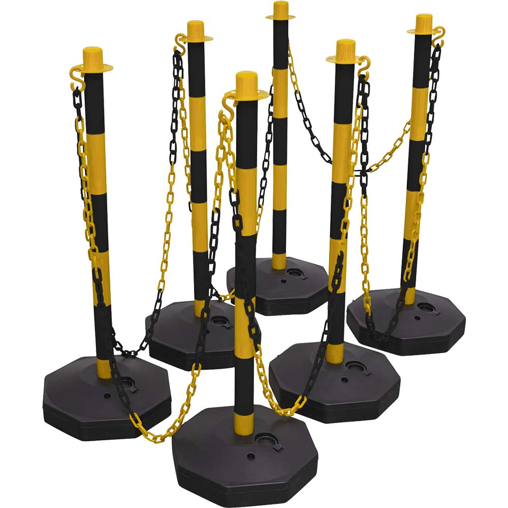 Image of Sealey Black/Yellow Post and Chain Kit