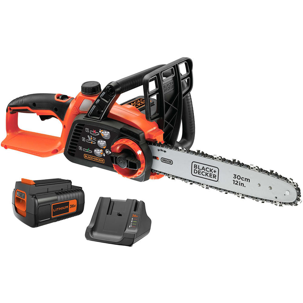Black and Decker GKC3630L 36v Cordless Chainsaw 300mm 1 x 2ah Li-ion Battery Charger