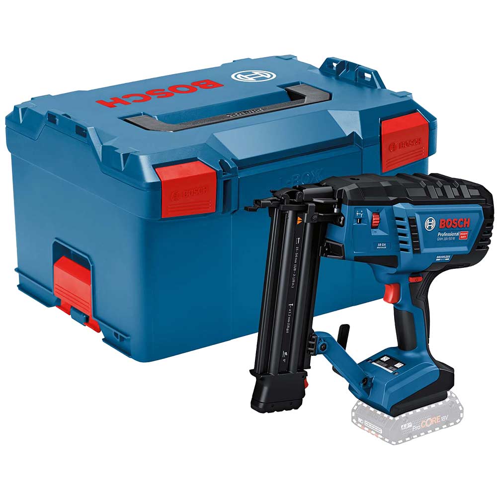 Bosch GNH 18V-50 M 18v Cordless 18 Gauge 2nd Fix Nail Gun No Batteries No Battery Charger Case