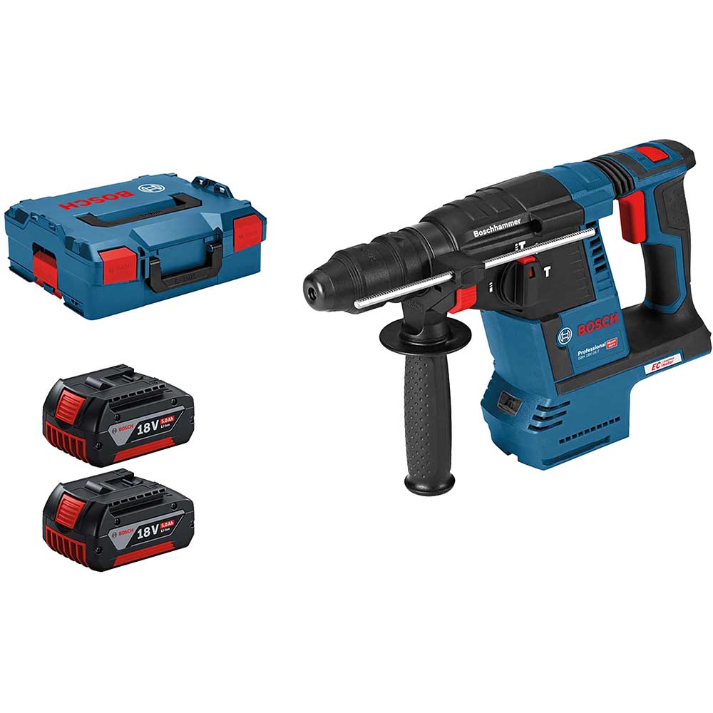 Bosch GBH 18 V-26 F 18v Cordless SDS Drill 2 x 5ah Li-ion Battery Charger Case