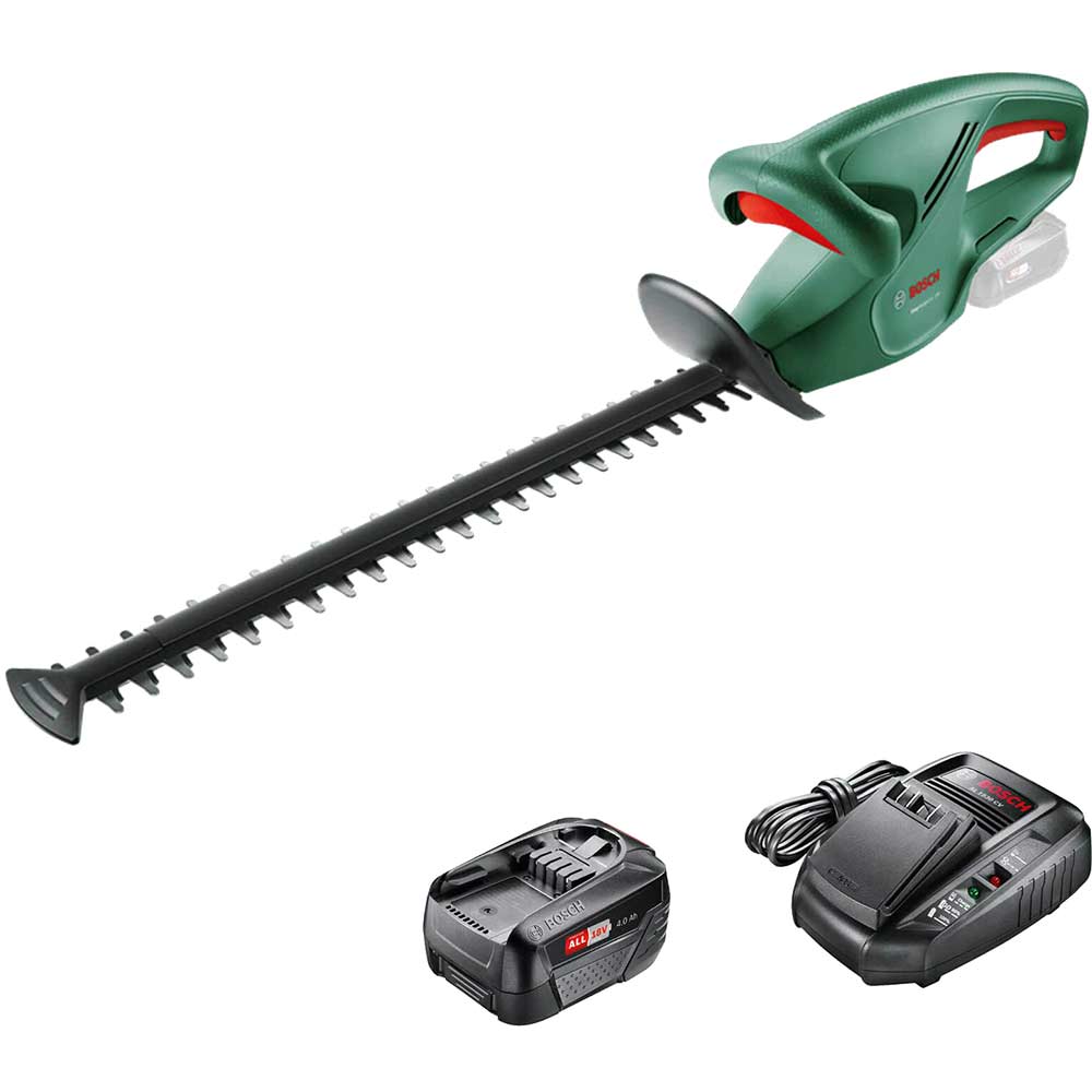 Image of Bosch EASYHEDGECUT 18-45 18v Cordless Hedge Trimmer 450mm 1 x 4ah Li-ion Charger