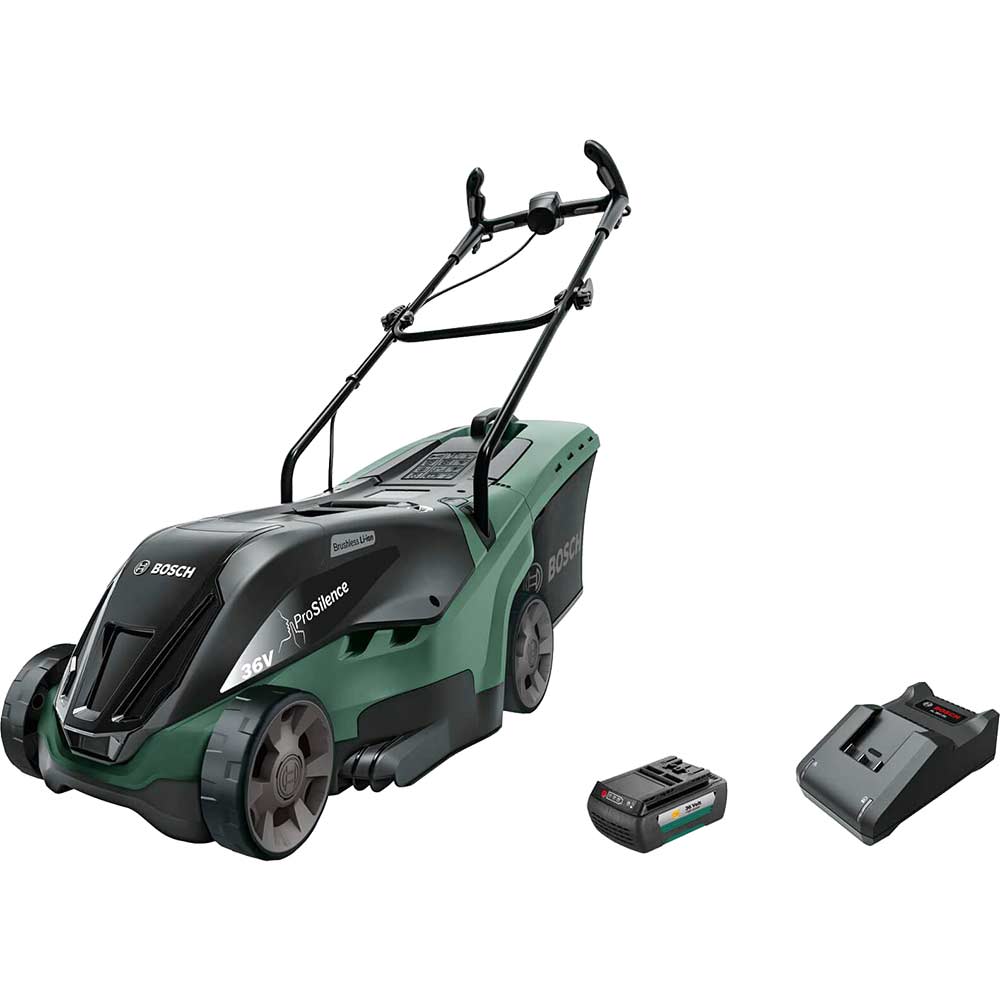 Image of Bosch UNIVERSALROTAK 36-550 36v Cordless Rotary Lawnmower 380mm 1 x 2ah Li-ion Charger