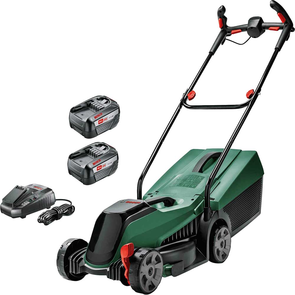 Bosch CITYMOWER 18-32 P4A 18v Cordless Rotary Lawnmower 320mm 2 x 6ah Li-ion Battery Charger