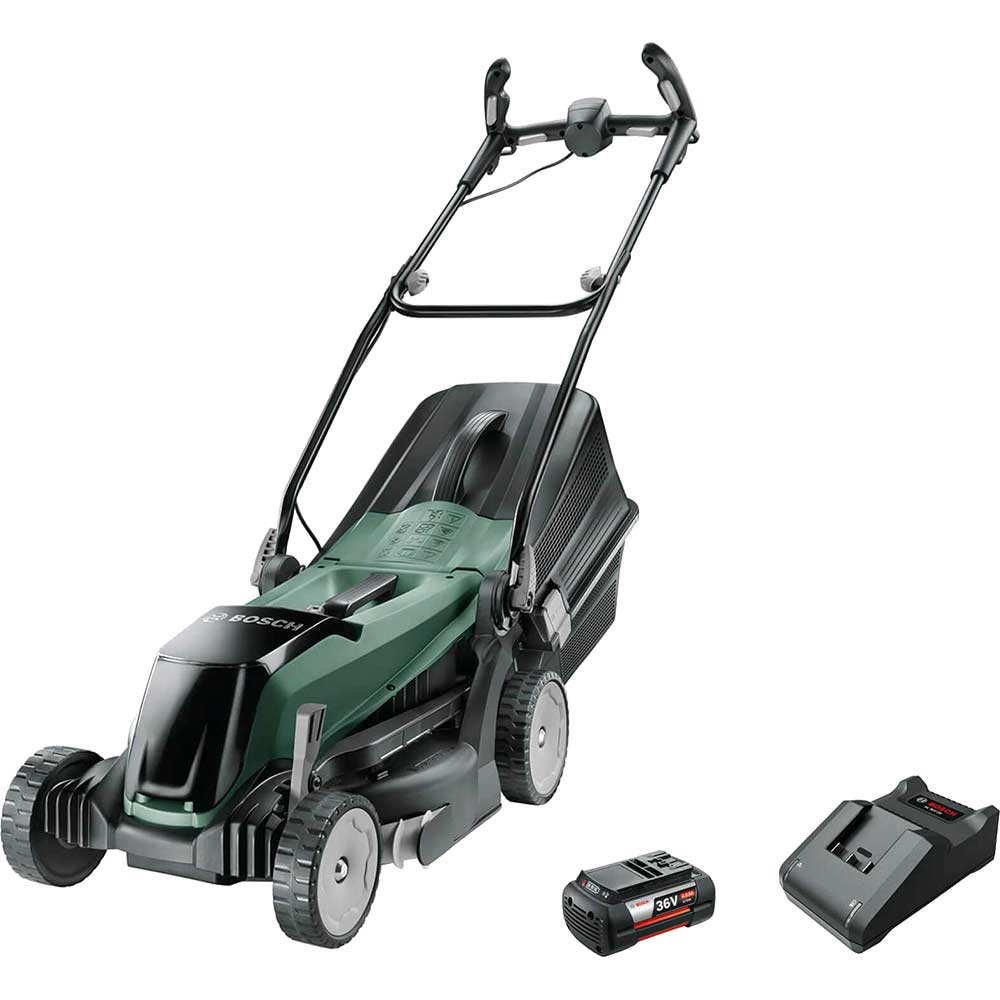 Image of Bosch EASYROTAK 36-550 36v Cordless Rotary Lawnmower 380mm 1 x 4ah Li-ion Charger