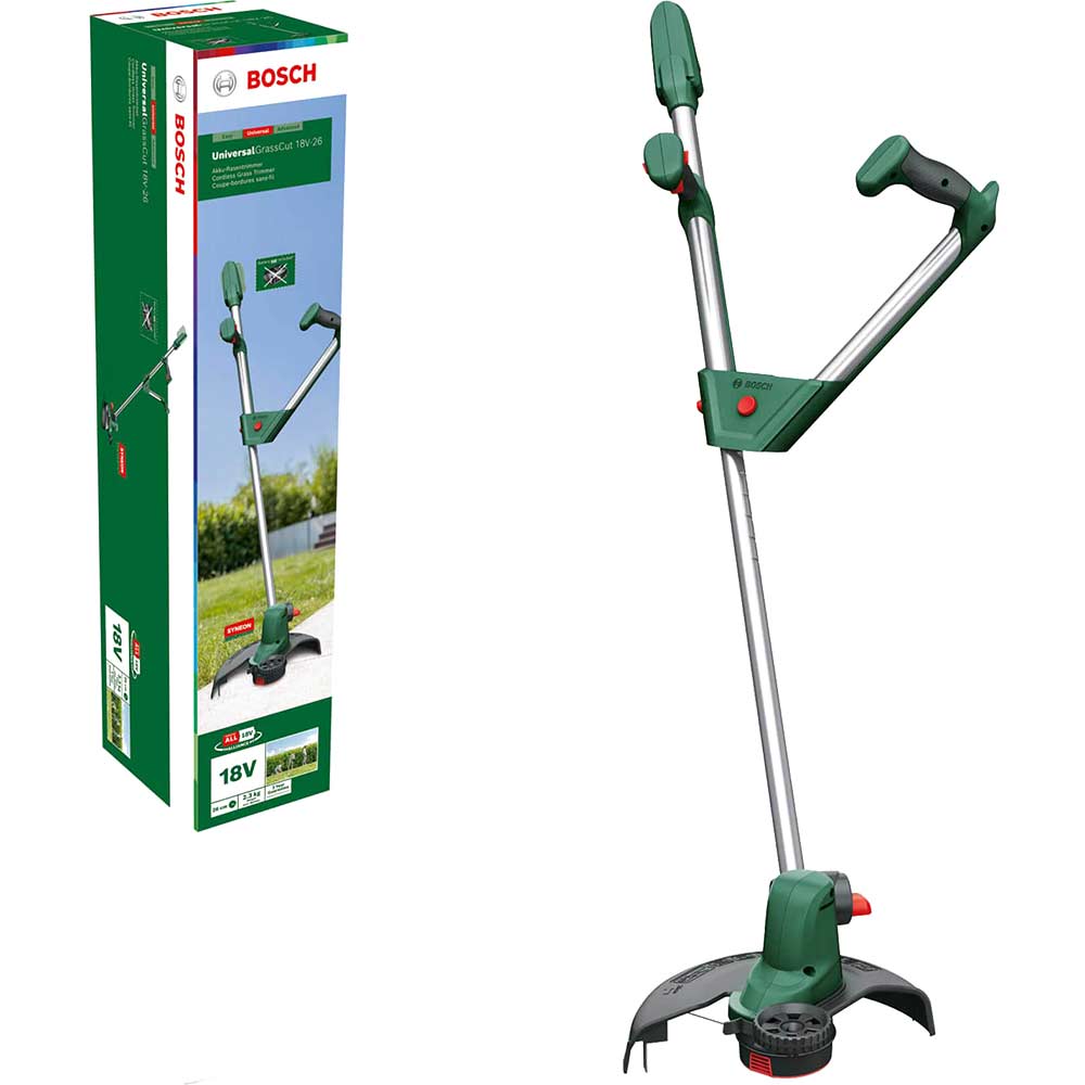 Image of Bosch UNIVERSALGRASSCUT 18V-26 18v Cordless Grass Trimmer Edger 260mm No Batteries No Charger