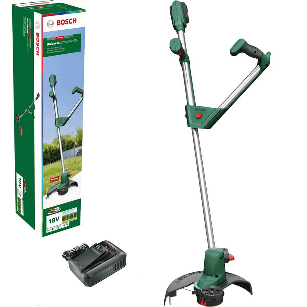 Bosch UNIVERSALGRASSCUT 18V-260 P4A 18v Cordless Grass Trimmer Edger 260mm 1 x 4ah Li-ion Battery Charger