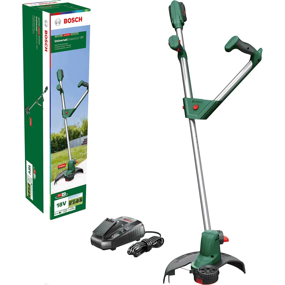 Bosch UNIVERSALGRASSCUT 18V-260 P4A 18v Cordless Grass Trimmer Edger 260mm 1 x 6ah Li-ion Battery Charger
