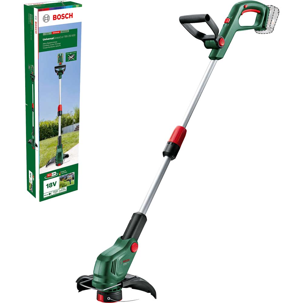 Bosch UNIVERSALGRASSCUT 18V-26-500 P4A 18v Cordless Grass Trimmer 260mm No Batteries No Charger