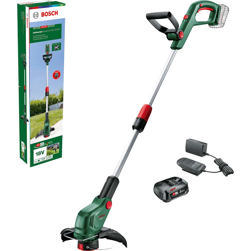 Bosch UNIVERSALGRASSCUT 18V-23-450 P4A 18v Cordless Grass Trimmer 230mm 1 x 2ah Li-ion Charger