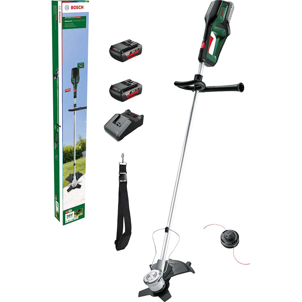 Image of Bosch ADVANCEDBRUSHCUT 36V-23-750 36v Cordless Brush Cutter 230mm 2 x 2ah Li-ion Charger