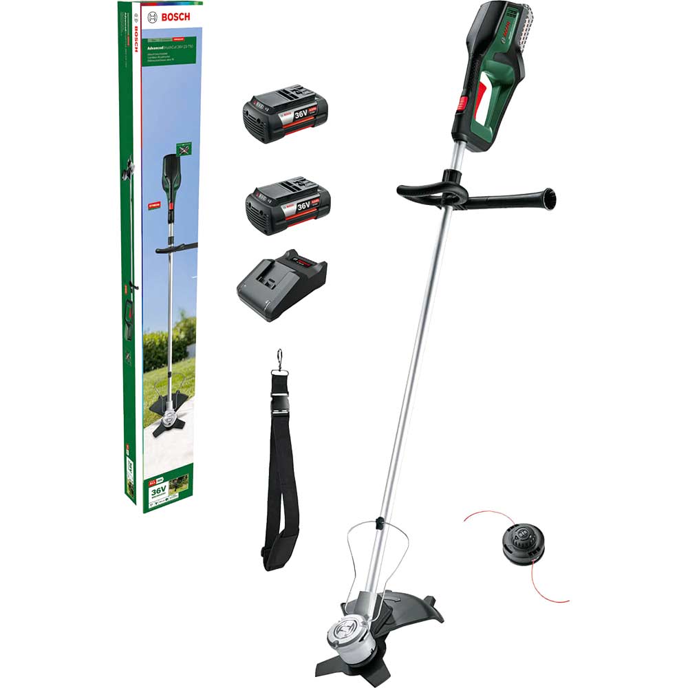 Bosch ADVANCEDBRUSHCUT 36V-23-750 36v Cordless Brush Cutter 230mm 2 x 4ah Li-ion Battery Charger