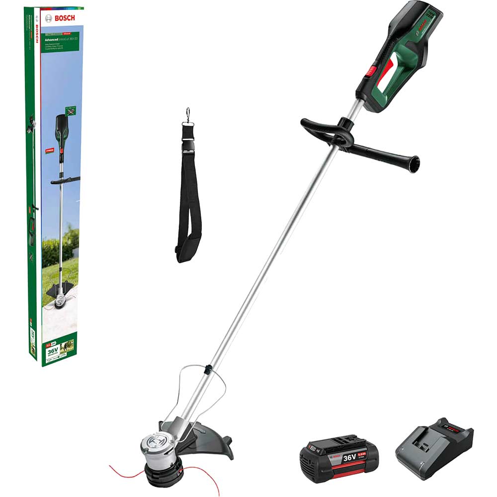 Bosch ADVANCEDGRASSCUT 36V-33 36v Cordless Brushless Grass Trimmer 330mm 1 x 6ah Li-ion Charger