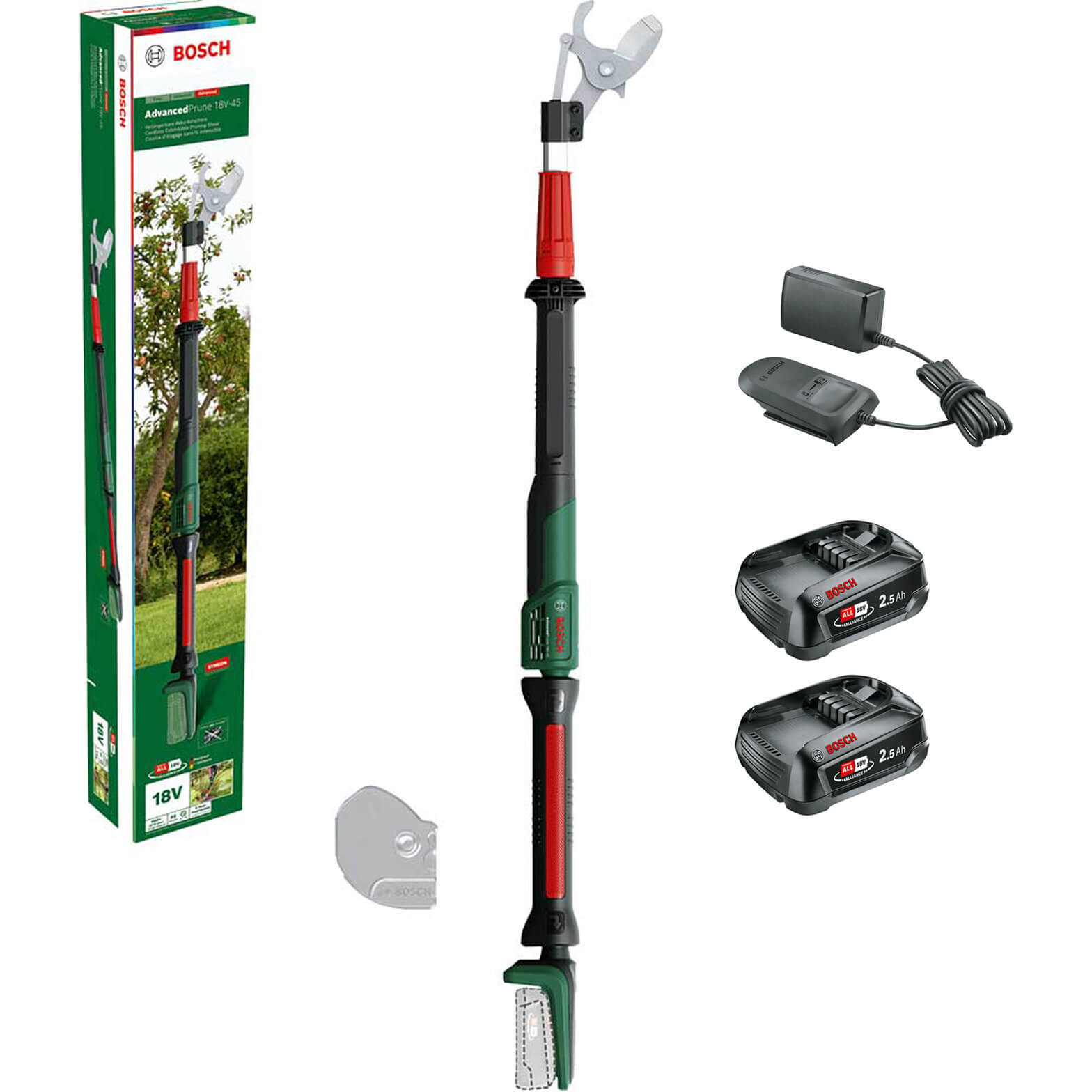 Bosch ADVANCEDPRUNE 18V-45 P4A 18v Cordless Tree Pruner (Short) 2 x 2.5ah Li-ion Charger
