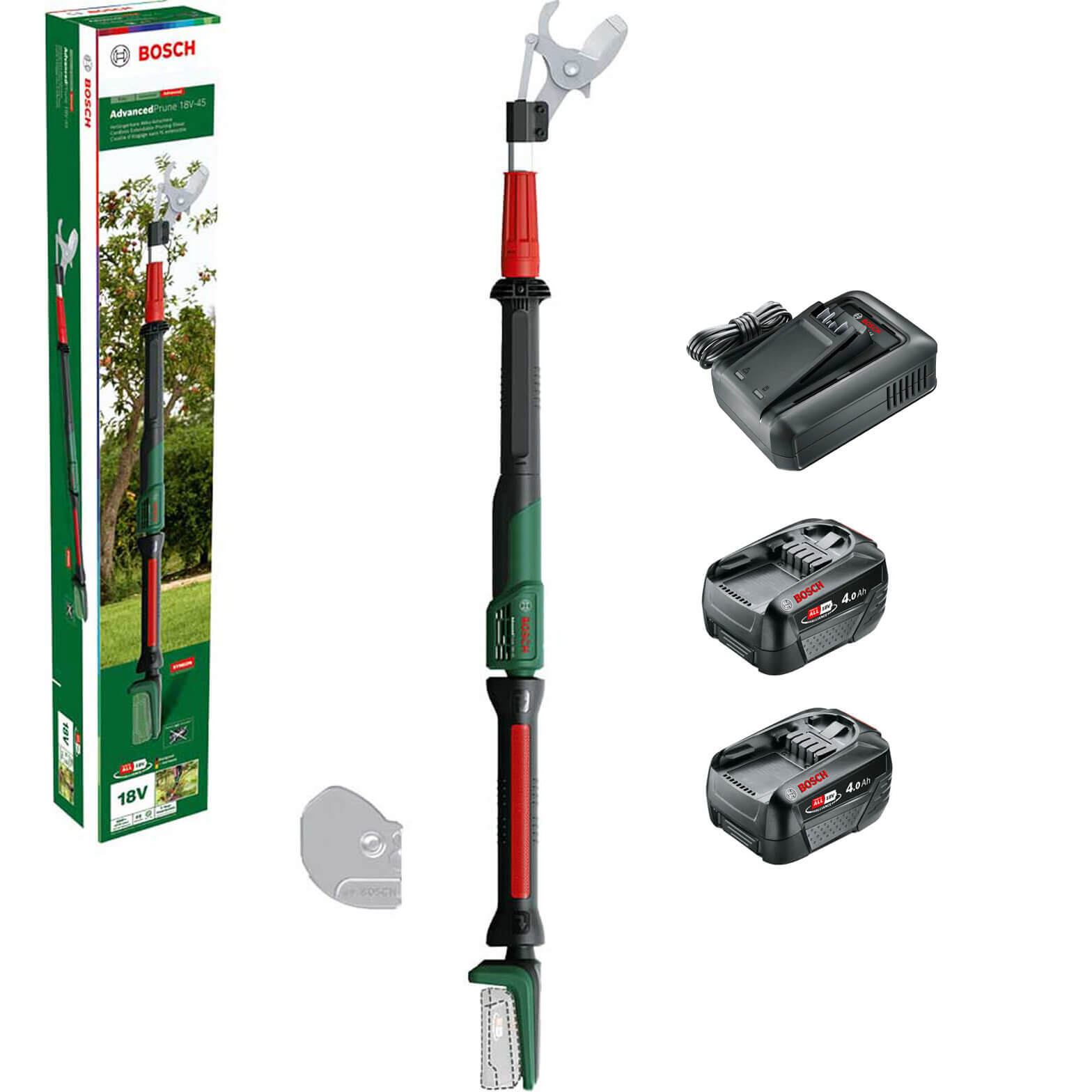 Bosch ADVANCEDPRUNE 18V-45 P4A 18v Cordless Tree Pruner (Short) 2 x 4ah Li-ion Charger