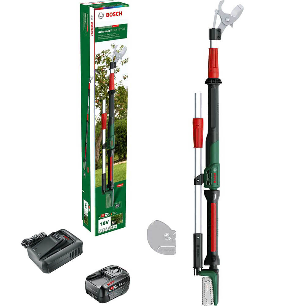 Bosch ADVANCEDPRUNE 18V-45 P4A 18v Cordless Tree Pruner 1 x 6ah Li-ion Battery Charger