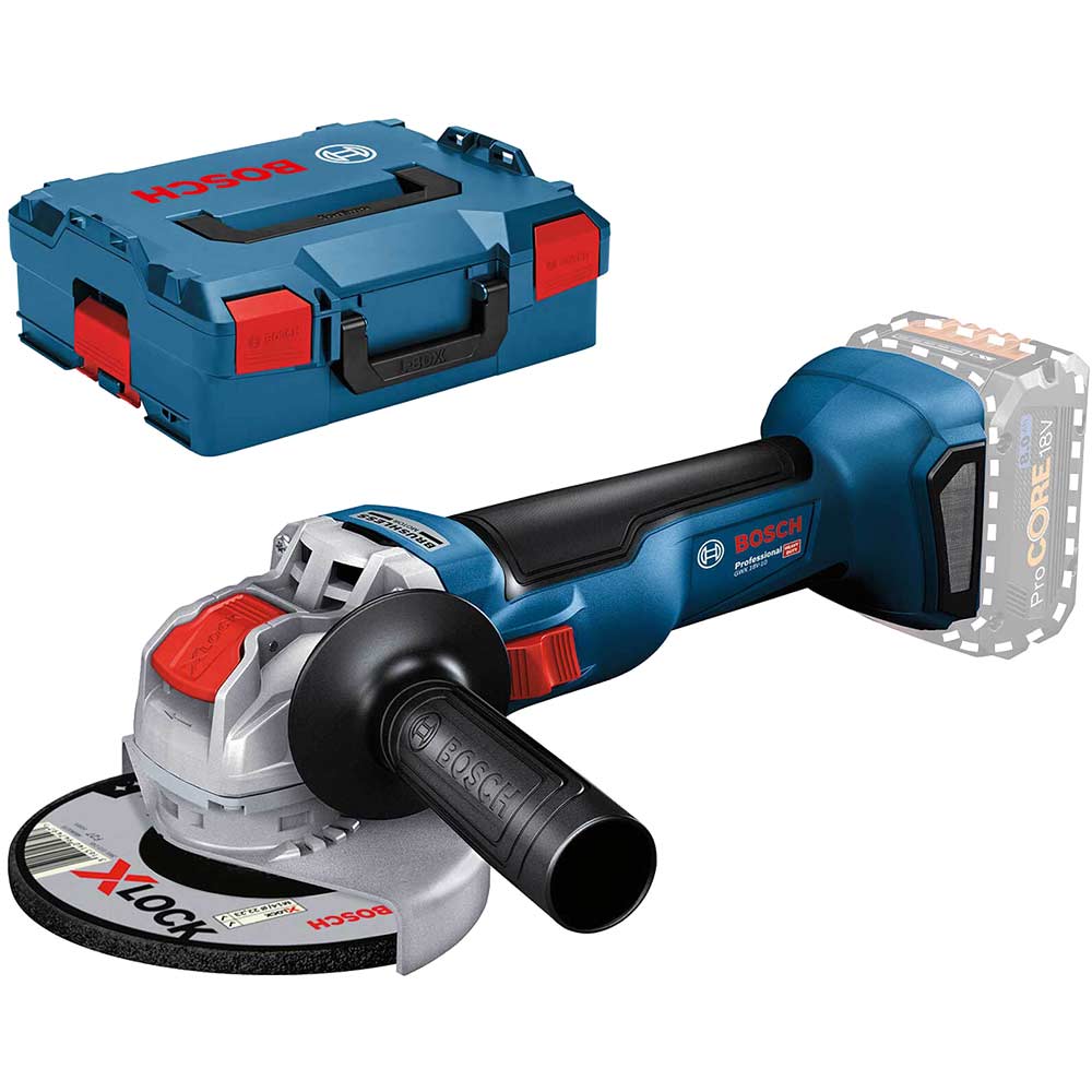 Bosch GWX 18 V-10 18v Cordless X Lock Angle Grinder 125mm No Batteries No Battery Charger Case