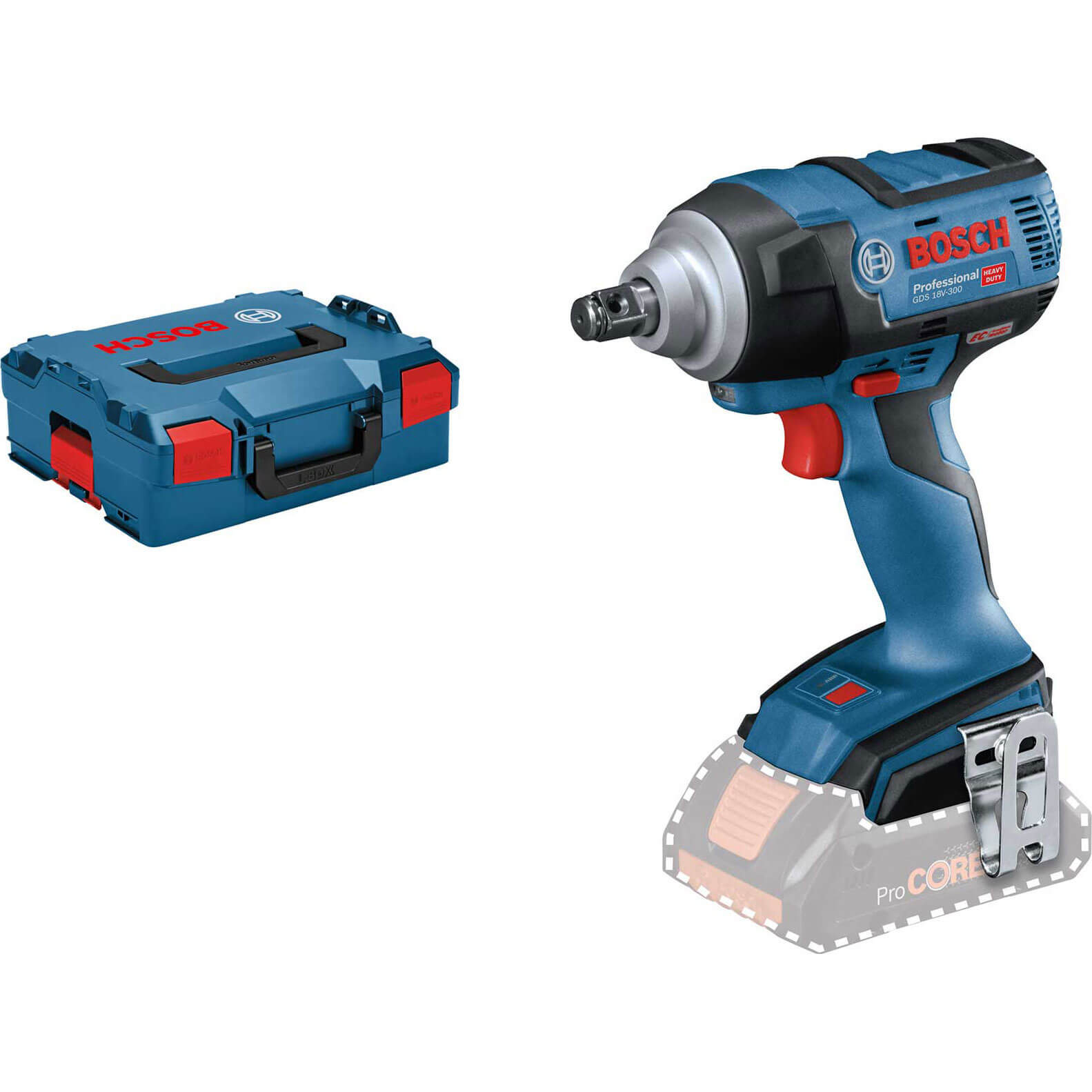 Image of Bosch GDS 18V 300 Cordless Brushless 1/2" Drive Impact Wrench No Batteries No Charger Case