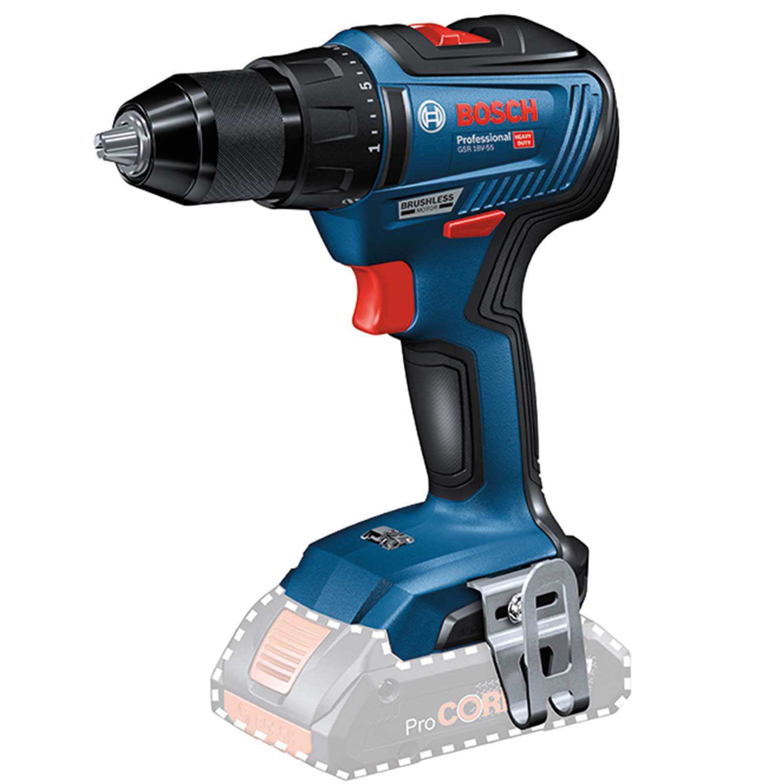 Image of Bosch GSR 18V-55 18v Cordless Brushless Drill Driver No Batteries No Charger No Case