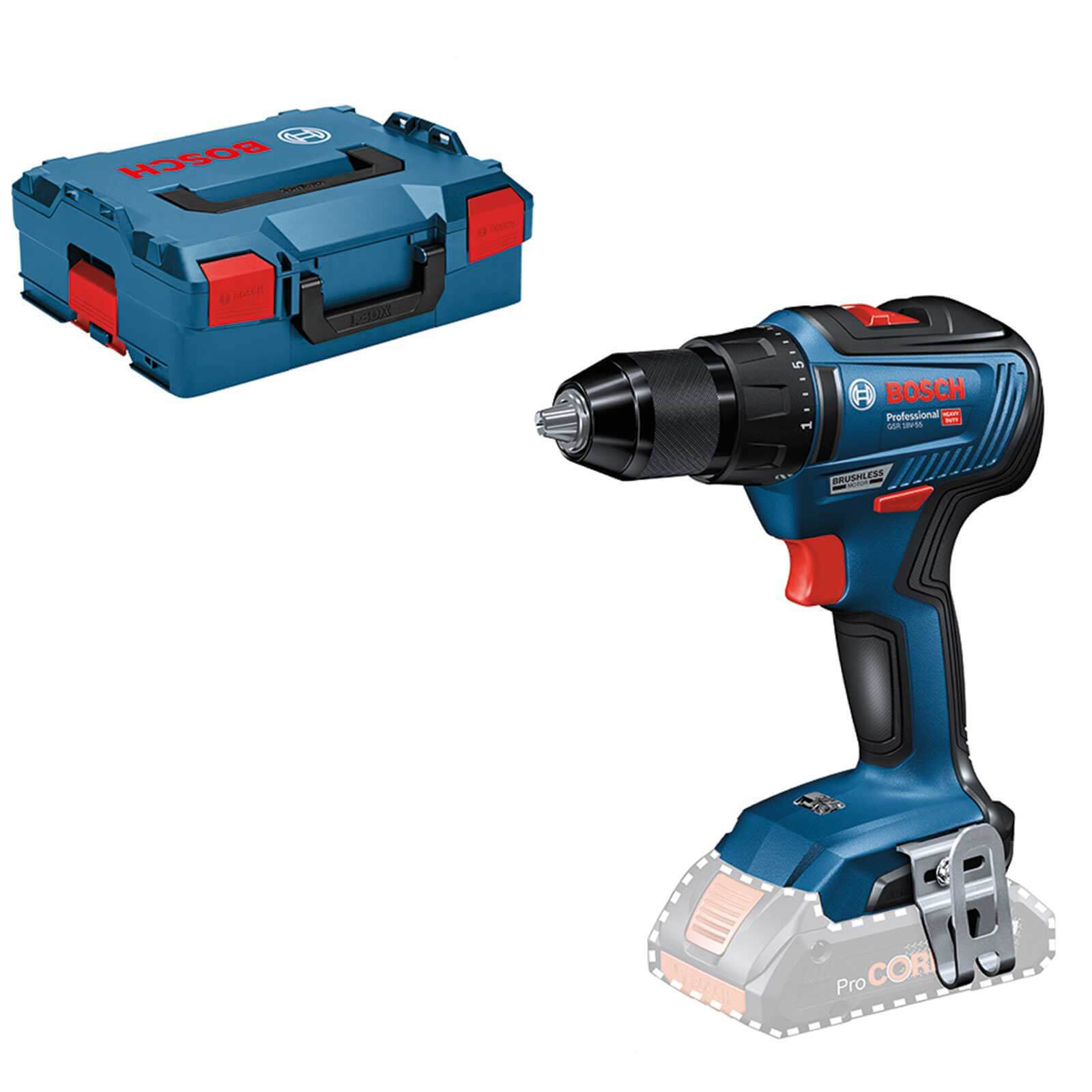 Image of Bosch GSR 18V-55 18v Cordless Brushless Drill Driver No Batteries No Charger Case