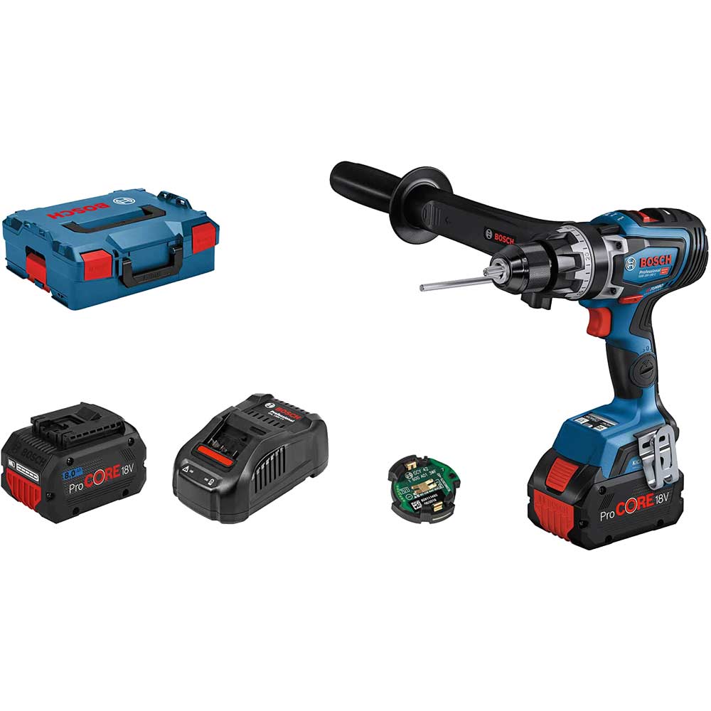 Image of Bosch GSB 18V-150 C BITURBO 18v Cordless High Torque Combi Drill 2 x 8ah Li-ion ProCore Charger Case