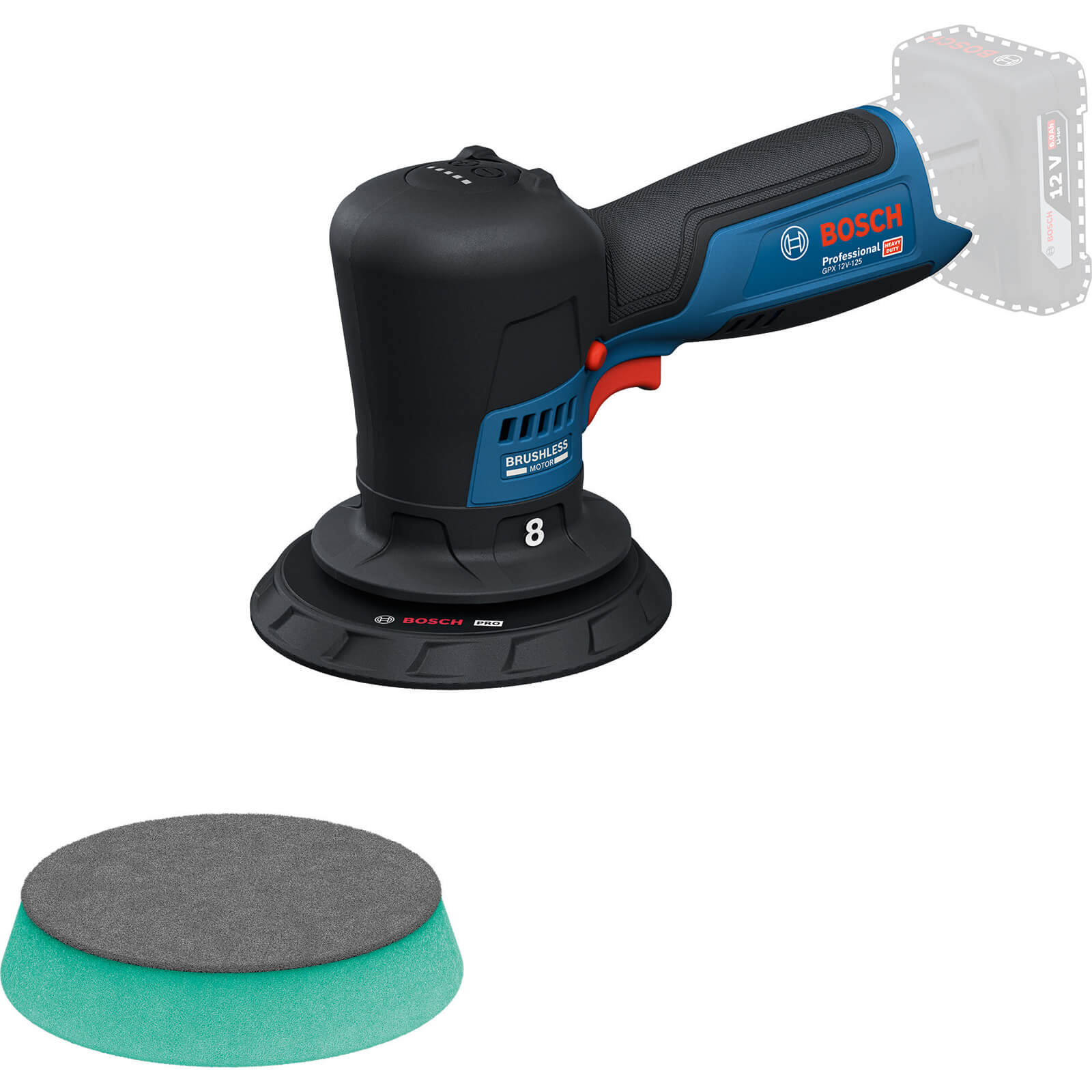Bosch GPX 12V-125 12v Cordless Spot Repair Polisher 125mm No Batteries No Charger No Case