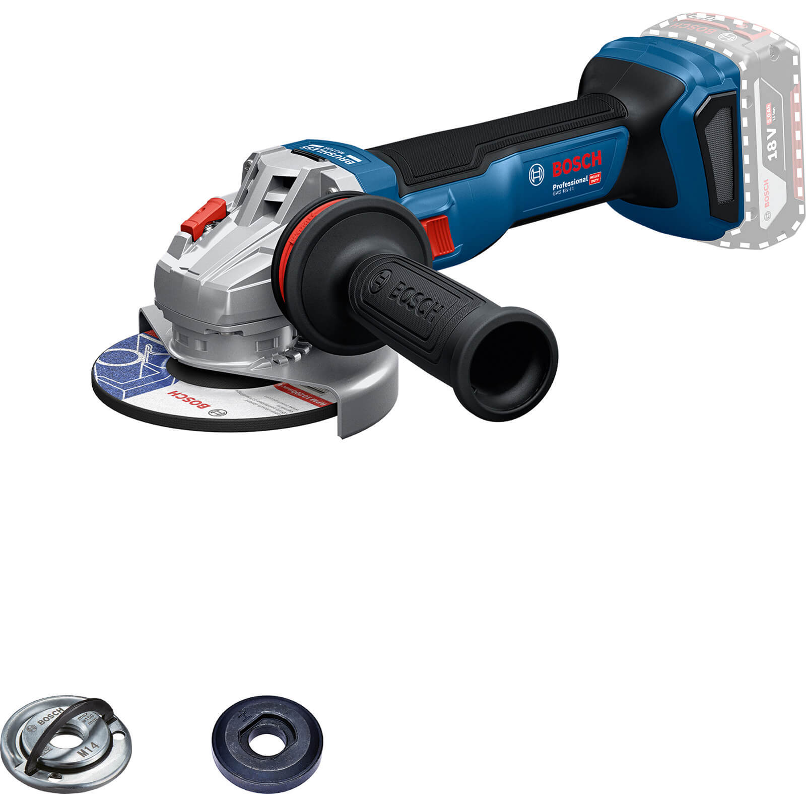 Bosch GWS 18V-11 18v Cordless Brushless Angle Grinder 125mm No Batteries No Battery Charger No Case