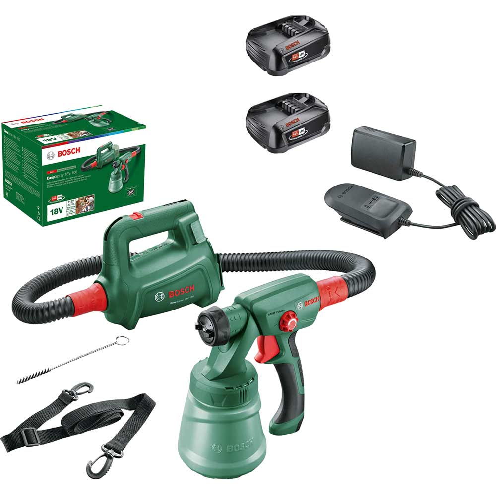 Bosch EASYSPRAY 18V-100 P4A 18v Cordless Paint Spray System 2 x 1.5ah Li-ion Battery Charger No Case
