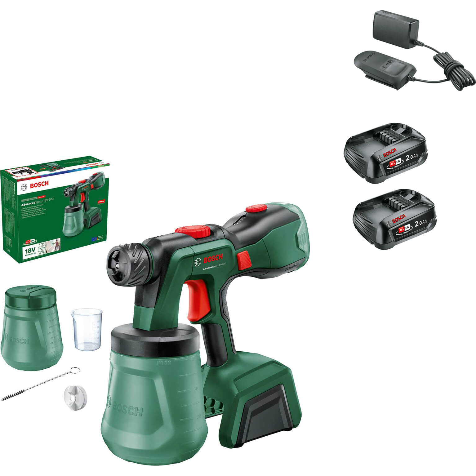 Bosch ADVANCEDSPRAY 18V-500 P4A 18v Cordless Paint Spray System 2 x 2ah Li-ion Charger No Case