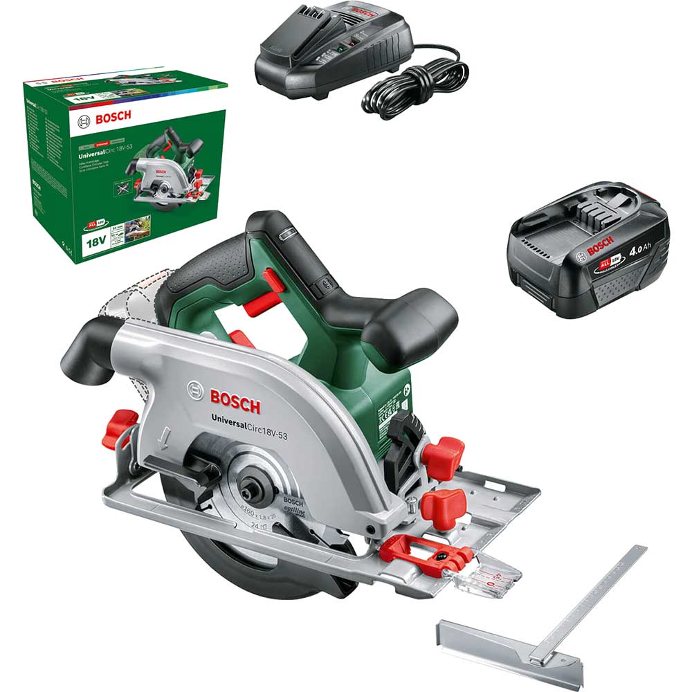 Bosch UNIVERSALCIRC 18V-53 P4A 18v Cordless Circular Saw 160mm 1 x 4ah Li-ion Battery Charger No Case