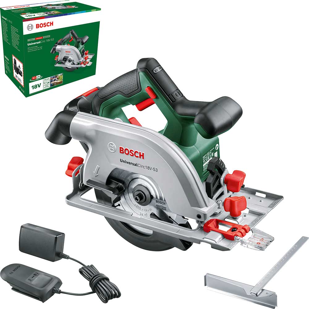 Bosch UNIVERSALCIRC 18V-53 P4A 18v Cordless Circular Saw 160mm 1 x 2.5ah Li-ion Battery Charger No Case