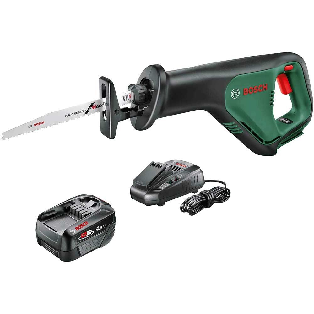 Bosch ADVANCEDRECIP P4A 18v Cordless Recipro Saw 1 x 4ah Li-ion Battery Charger No Case