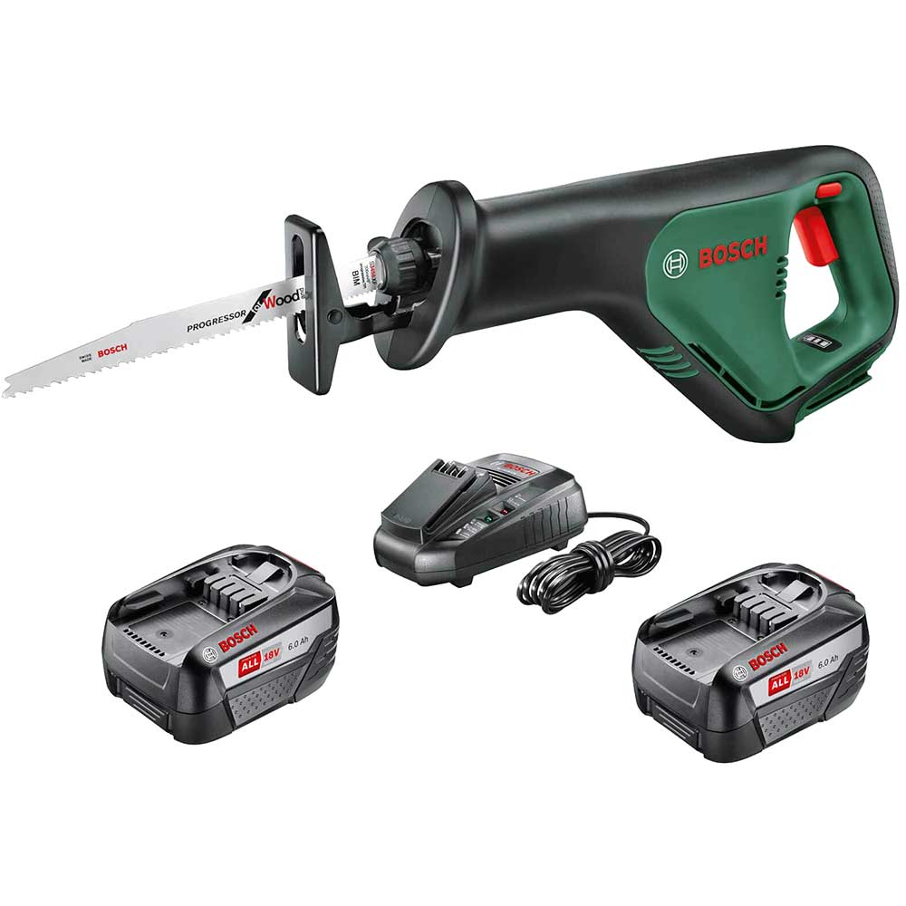 Bosch ADVANCEDRECIP P4A 18v Cordless Recipro Saw 2 x 6ah Li-ion Battery Charger No Case