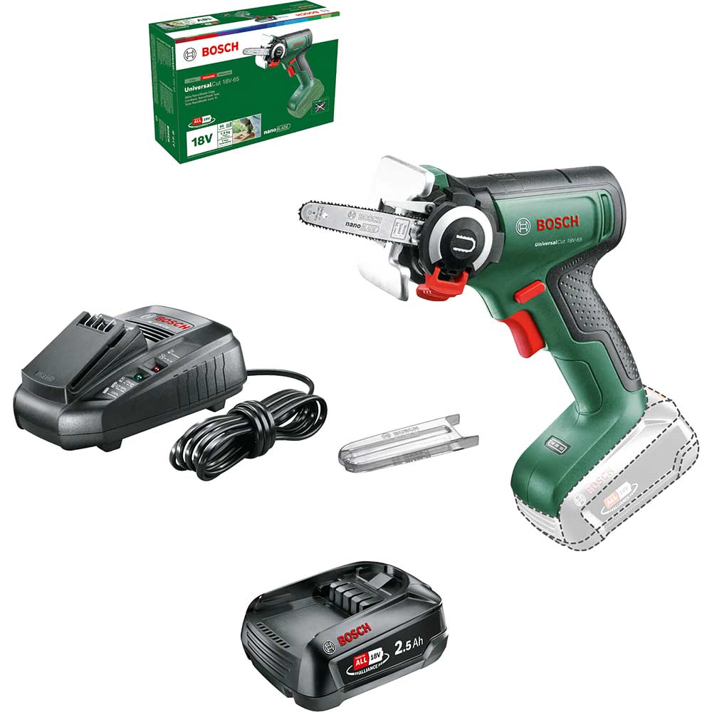 Bosch UNIVERSALCUT 18V-65 P4A 18v Cordless Nanoblade Saw 1 x 2.5ah Li-ion Battery Charger No Case