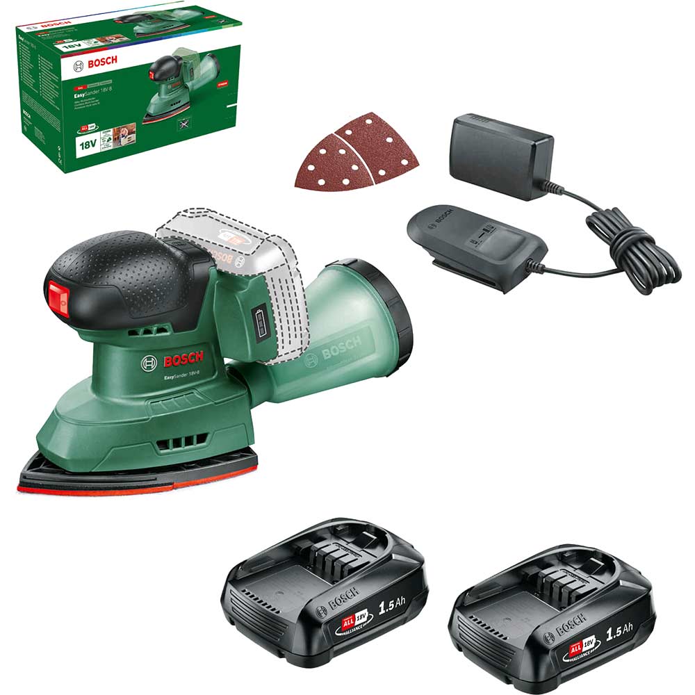 Bosch EASYSANDER 18V-8 P4A 18v Cordless Multi Sander 2 x 1.5ah Li-ion Charger No Case