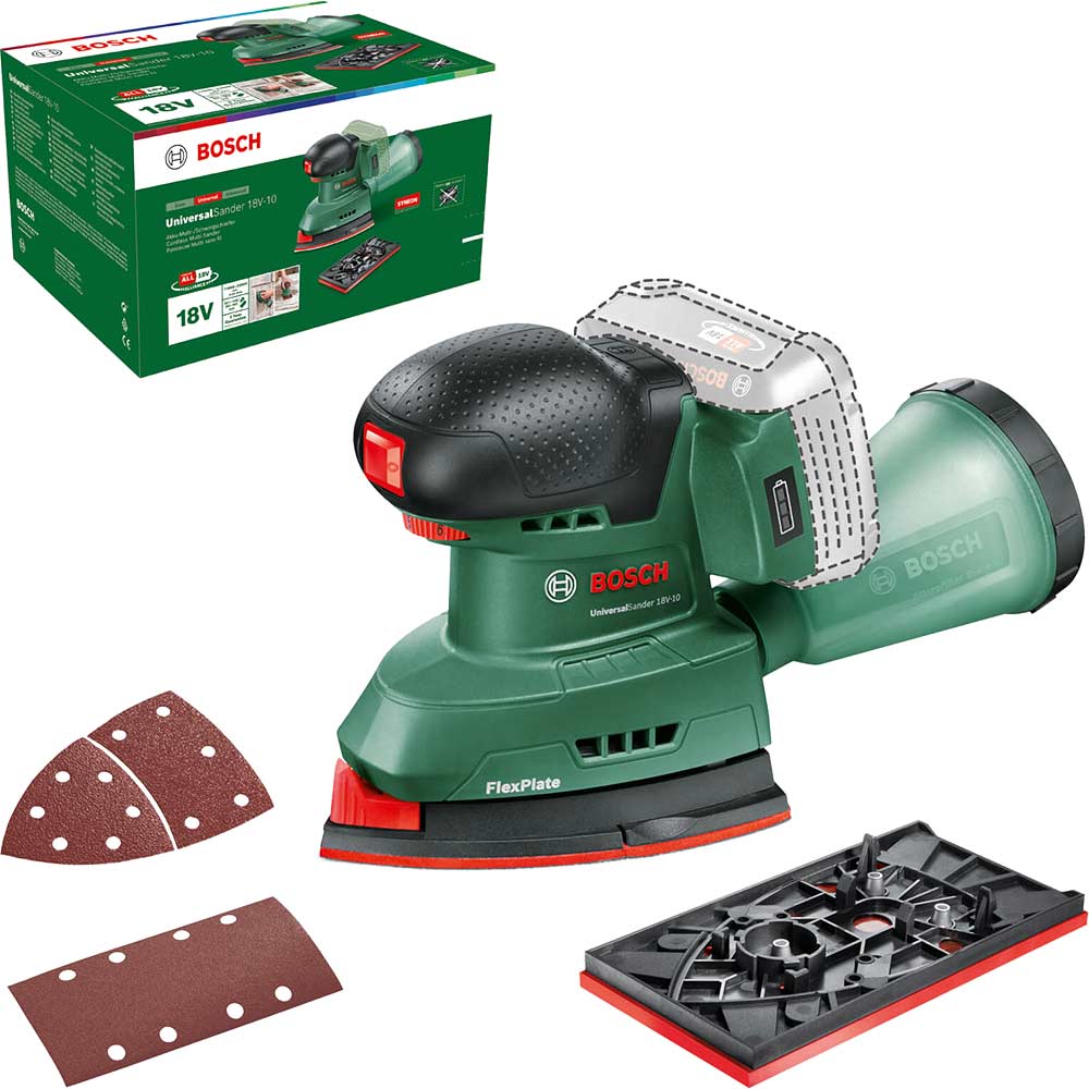 Bosch UNIVERSALSANDER 18V-10 P4A 18v Cordless Multi Sander No Batteries No Charger No Case