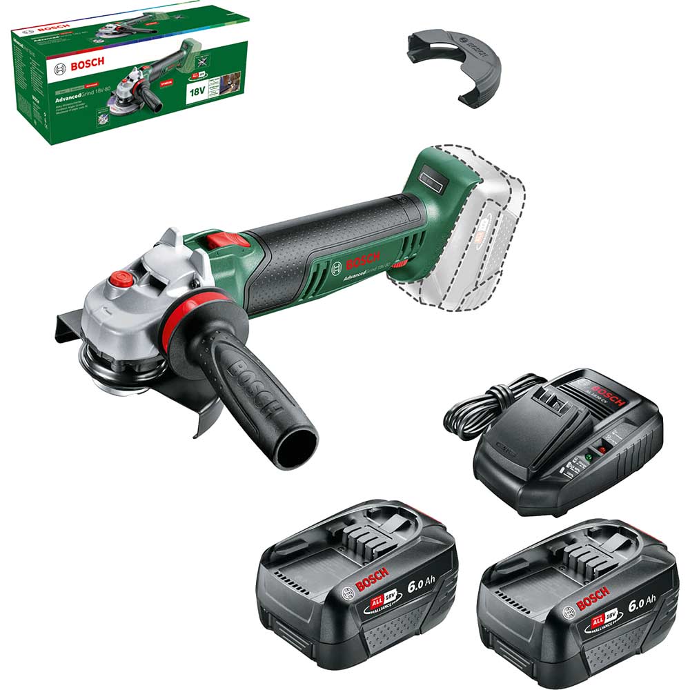 Image of Bosch ADVANCEDGRIND 18V-80 18v Cordless Angle Grinder 125mm 2 x 6ah Li-ion Charger No Case