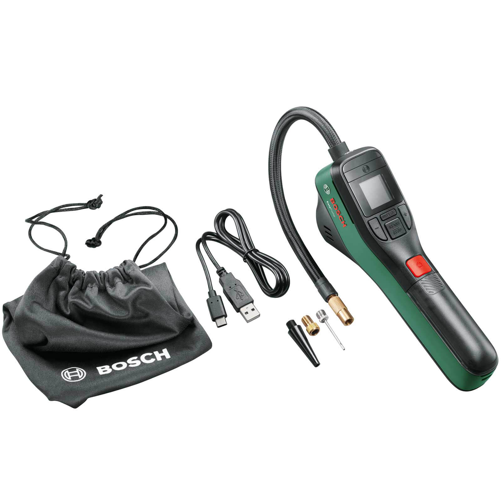Image of Bosch EASYPUMP 3.6v Cordless Air Pump with Light 1 x 3ah Integrated Li-ion Charger Bag