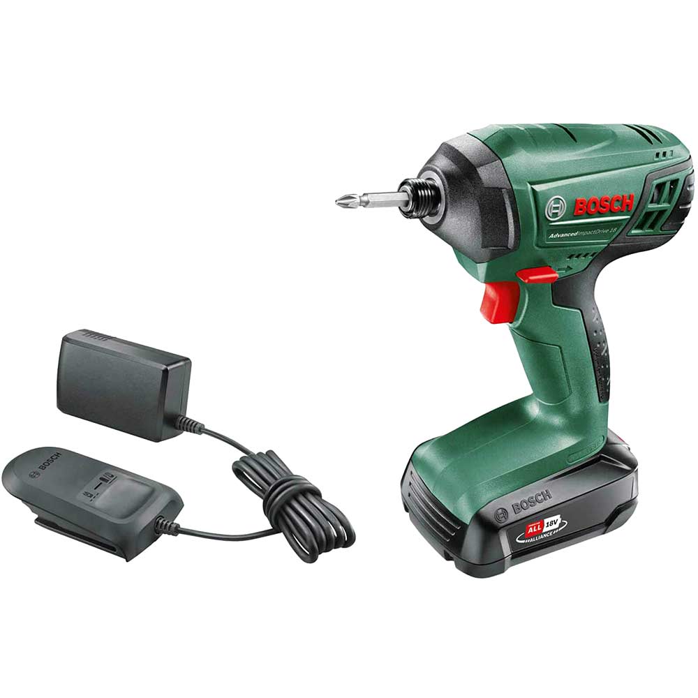 Bosch ADVANCEDIMPACTDRIVE P4A 18v Cordless Impact Driver 1 x 1.5ah Li-ion Battery Charger No Case