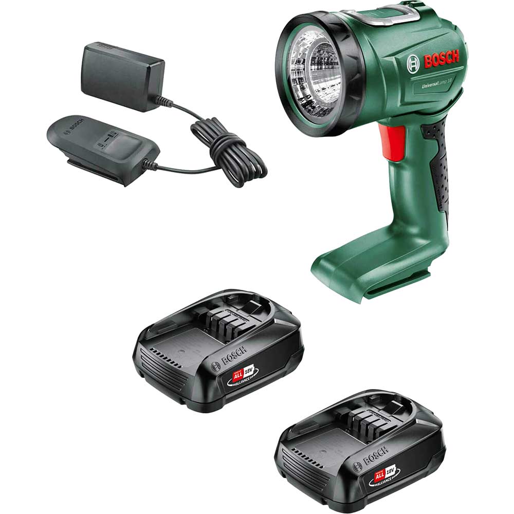 Bosch UNIVERSALLAMP P4A 18v Cordless Worklight 2 x 1.5ah Li-ion Battery Charger No Case