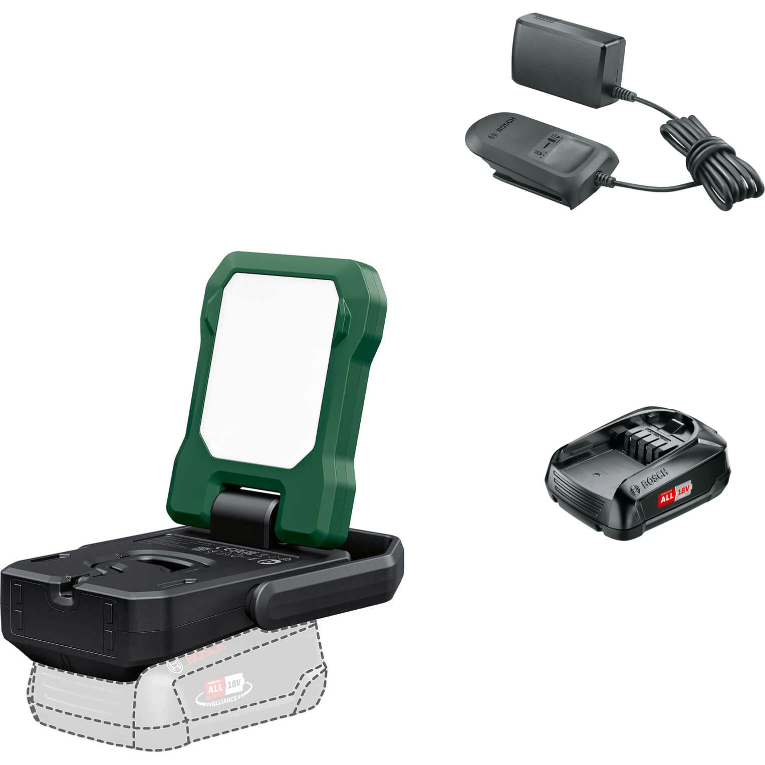 Bosch EASYSPOTLIGHT 18V-400 P4A 18v Cordless LED Work Light 1 x 1.5ah Li-ion Charger No Case
