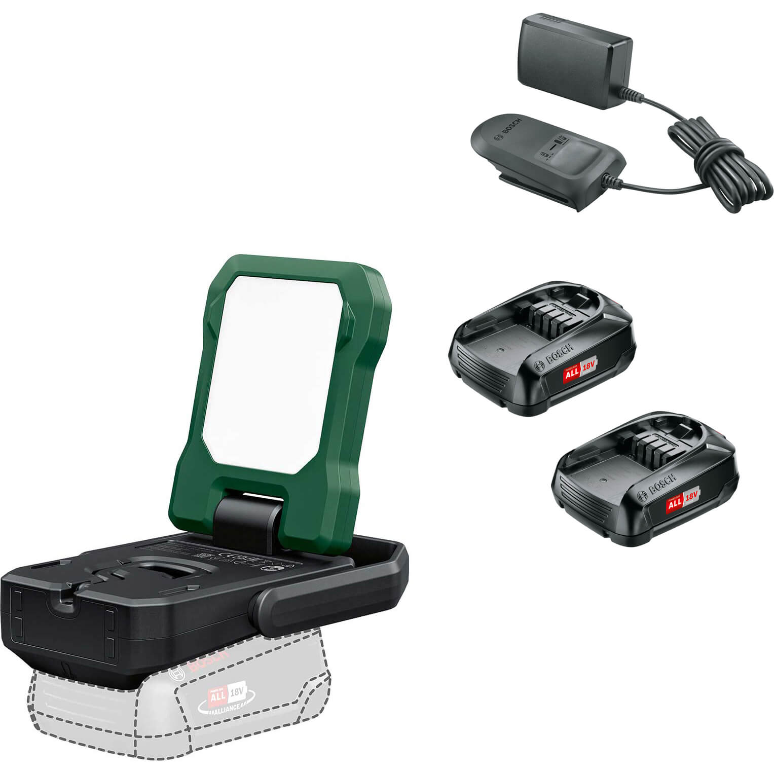 Photos - Floodlight / Street Light Bosch EASYSPOTLIGHT 18V-400 P4A 18v Cordless LED Work Light 2 x 1.5ah Li-ion Charger No Case 