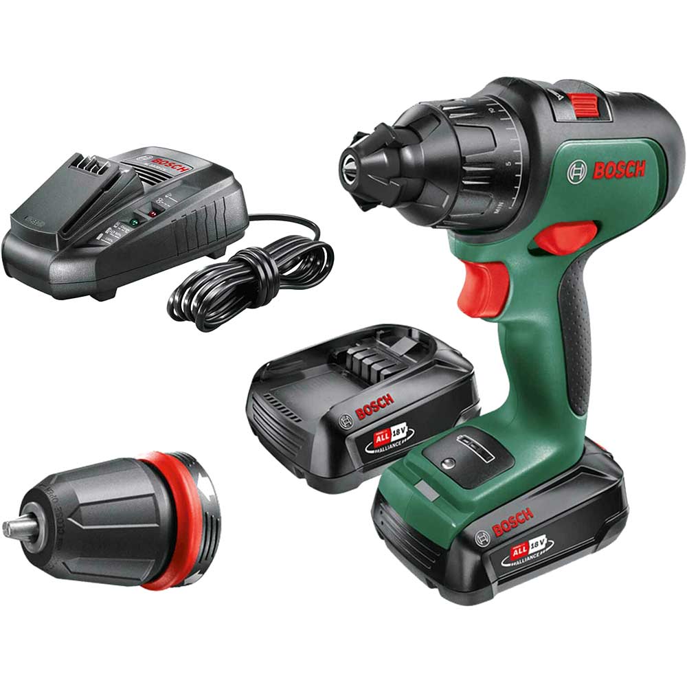 Bosch ADVANCEDIMPACT P4A 18v Cordless Combi Drill 2 x 2.5ah Li-ion Charger Case