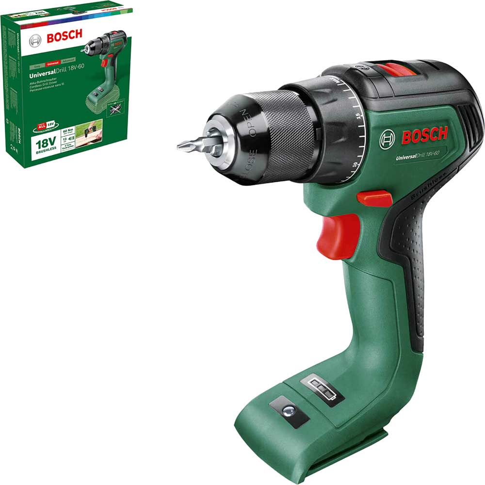 Image of Bosch UNIVERSALDRILL 18V-60 18v Cordless Drill Driver No Batteries No Charger No Case