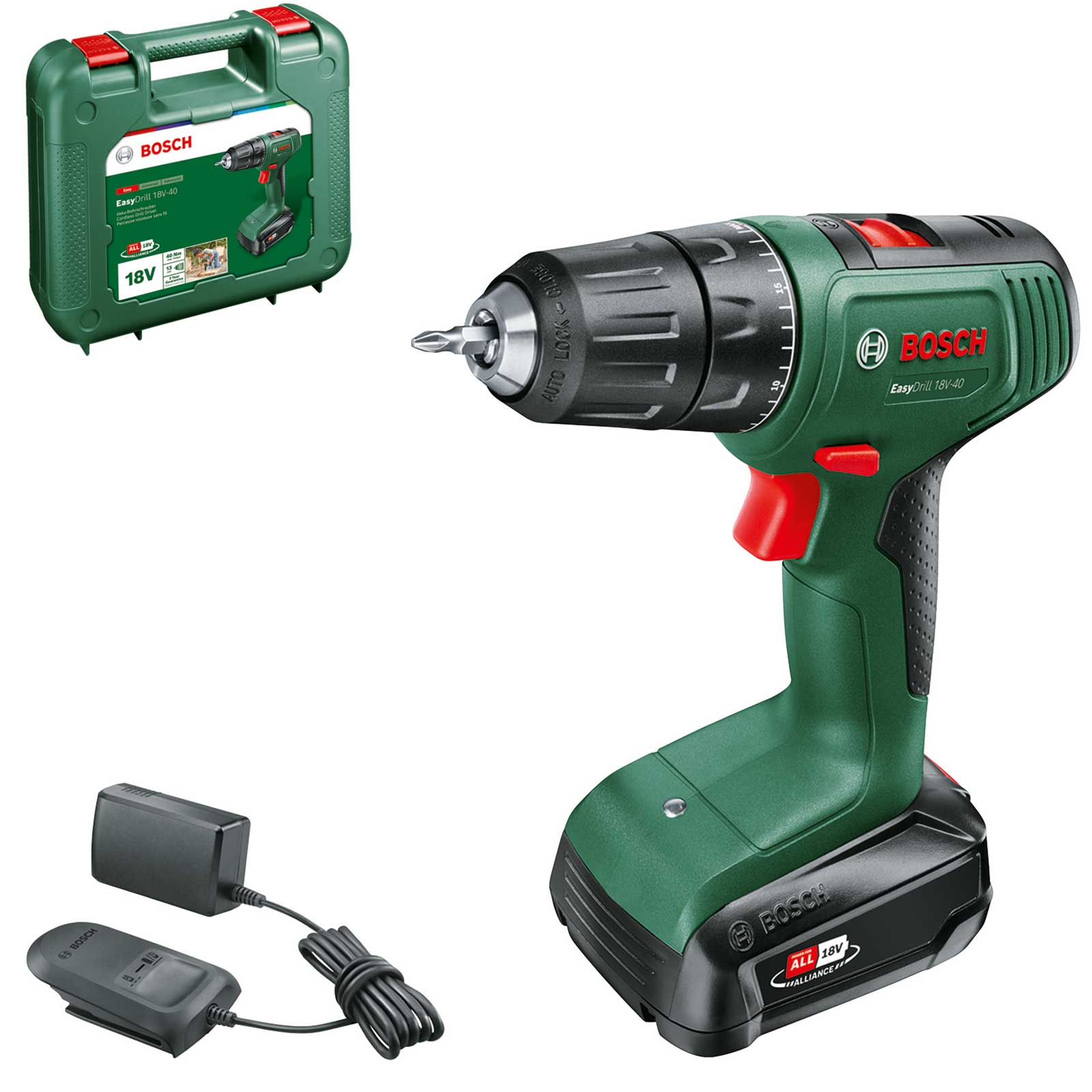 Image of Bosch EASYDRILL 18V-40 18v Cordless Drill Driver 1 x 1.5ah Li-ion Charger Case