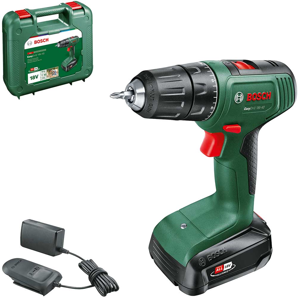 Bosch EASYDRILL 18V-40 P4A 18v Cordless Drill Driver 1 x 1.5ah Li-ion Battery Charger Case