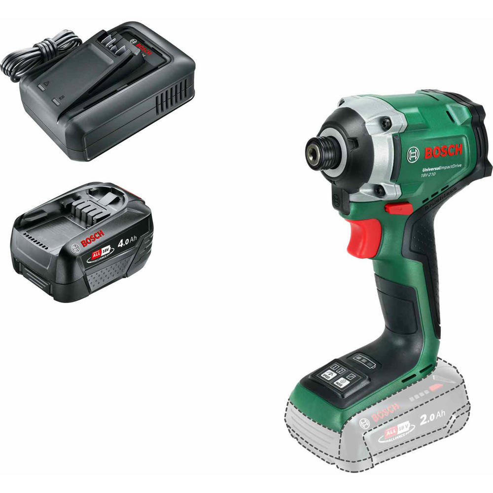 Bosch UNIVERSALIMPACTDRIVE 18V-210 18v P4A Cordless Brushless Impact Driver 1 x 4ah Li-ion Charger No Case