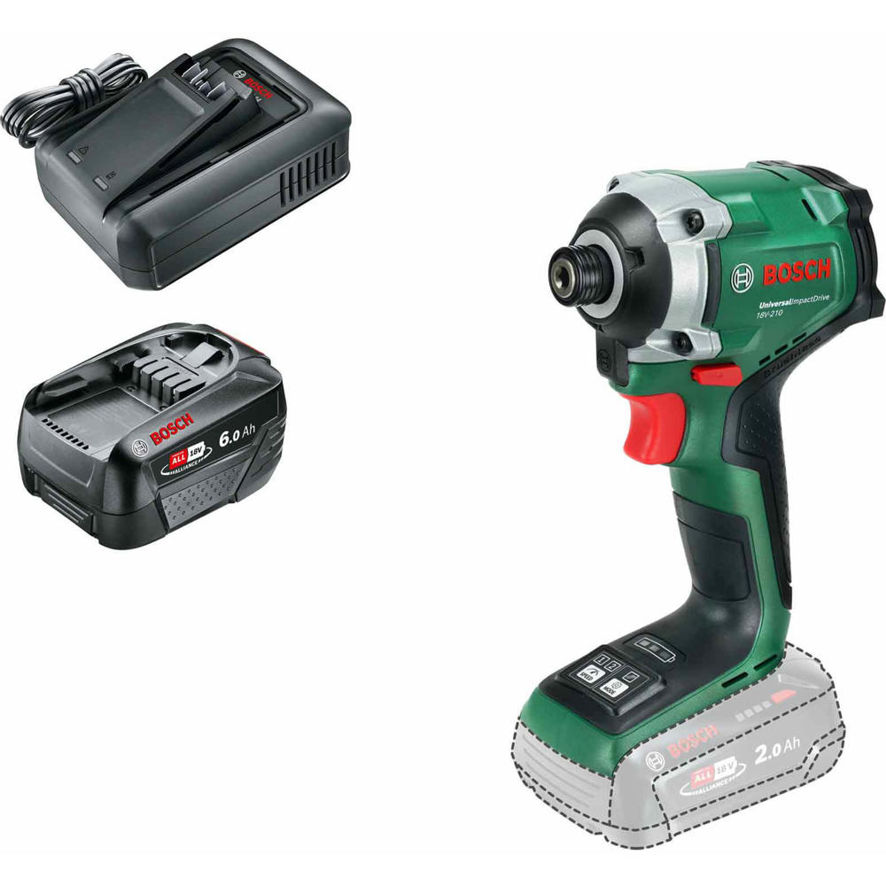 Bosch UNIVERSALIMPACTDRIVE 18V-210 18v P4A Cordless Brushless Impact Driver 1 x 6ah Li-ion Charger No Case