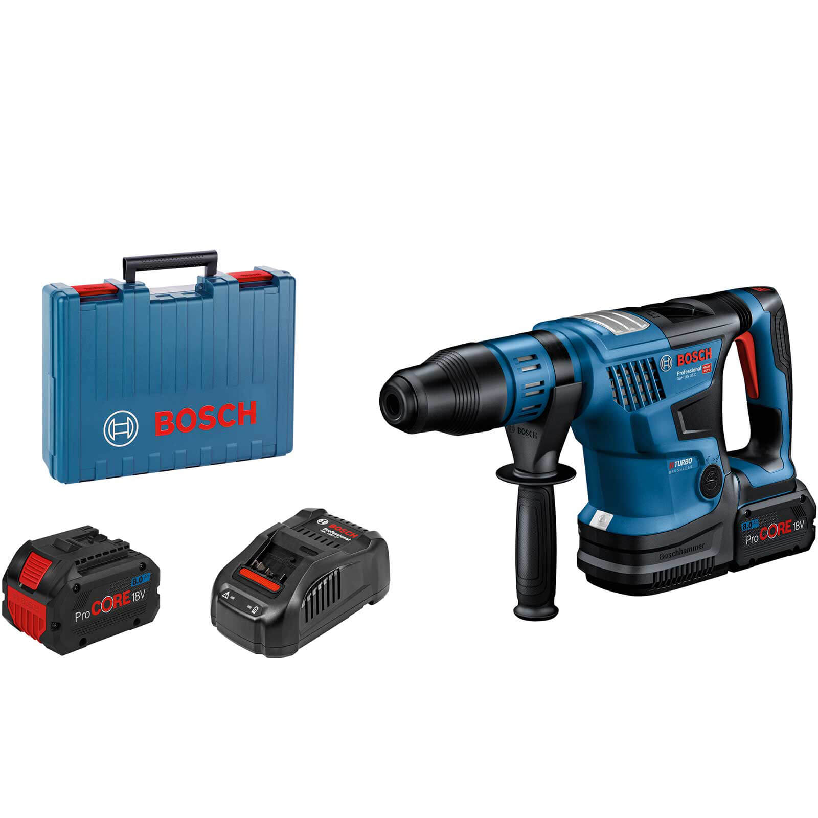 Image of Bosch GBH 18V-36 C BITURBO 18v Brushless SDS MAX Rotary Hammer Drill 2 x 8ah Li-ion Charger Case