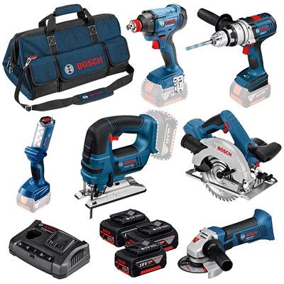 Bosch 6 Piece 18v Cordless Brushless Power Tool Kit