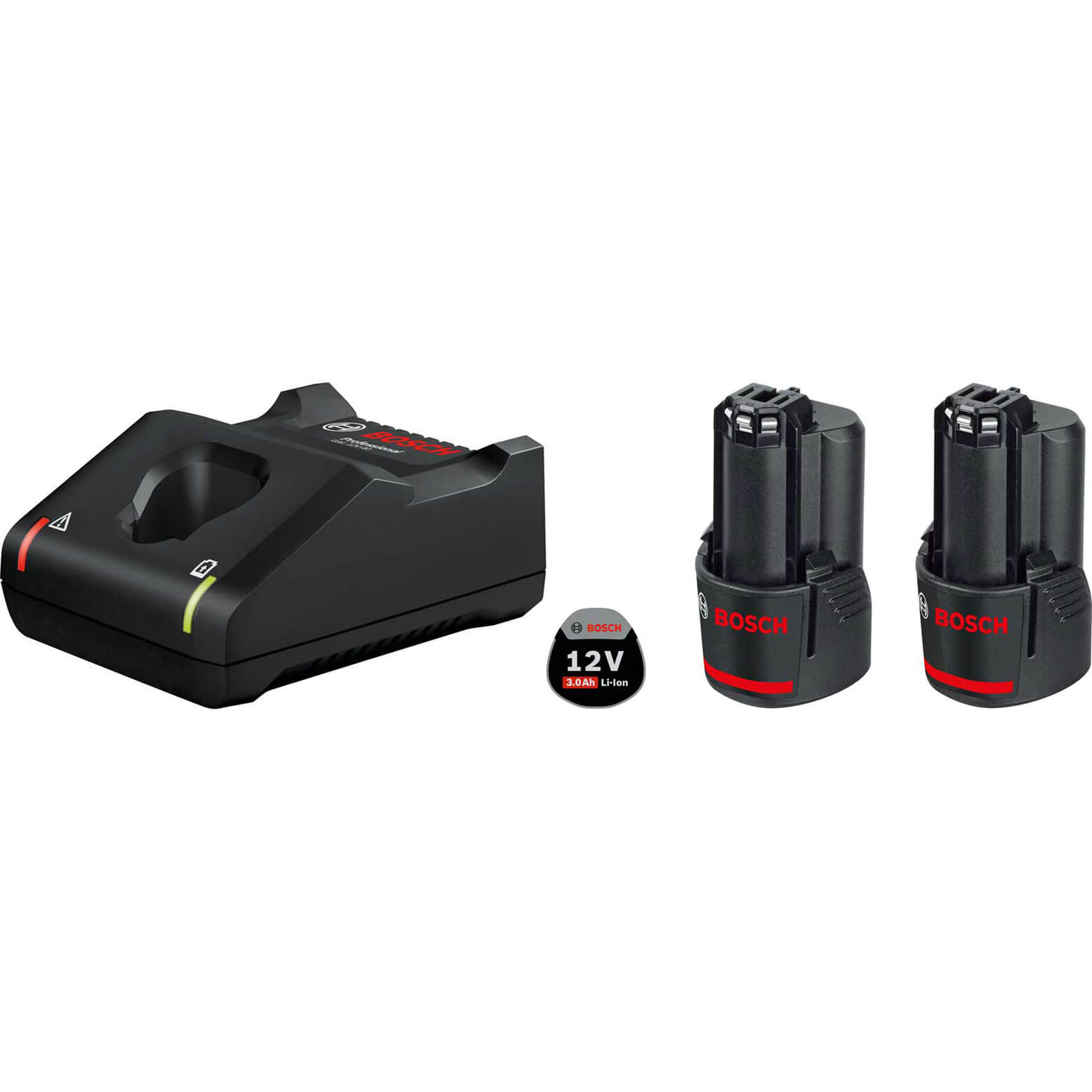 Photos - Power Tool Battery Bosch PRO 12v Cordless CoolPack Li-ion Batteries 3ah and Charger Set 240v 